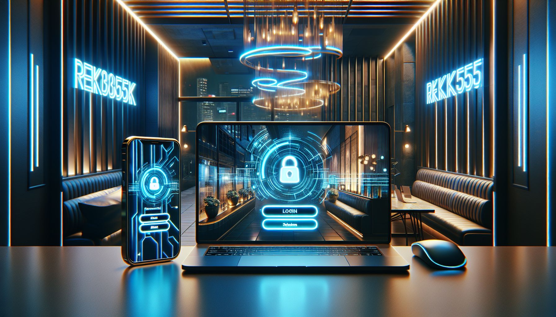 Modern RK55 login interface with secure access design and premium visual style